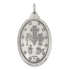 Sterling Silver Antiqued Miraculous Medal - 28