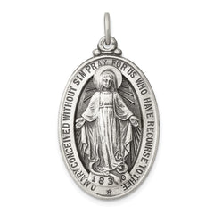 Sterling Silver Antiqued Miraculous Medal - 28