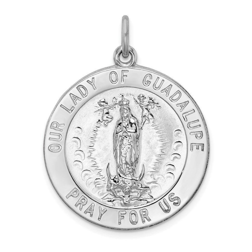 Sterling Silver Rhodium-plated Our Lady of Guadalupe Medal - 2