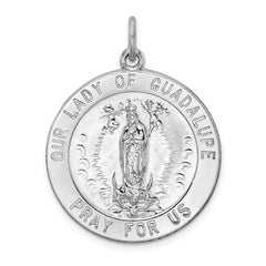 Sterling Silver Rhodium-plated Our Lady of Guadalupe Medal - 2