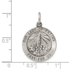 Sterling Silver Antiqued Our Lady of Fatima Medal - 2