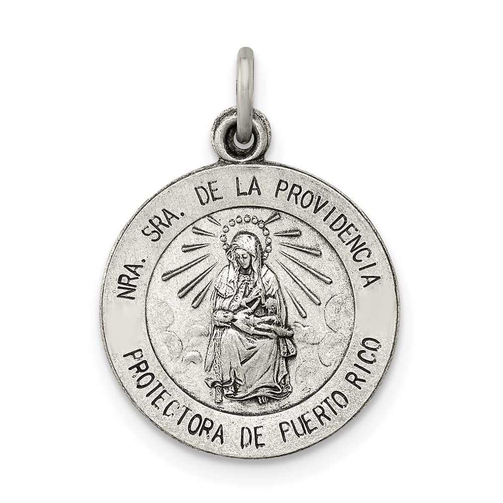 Sterling Silver Antiqued De La Providencia Medal - 2