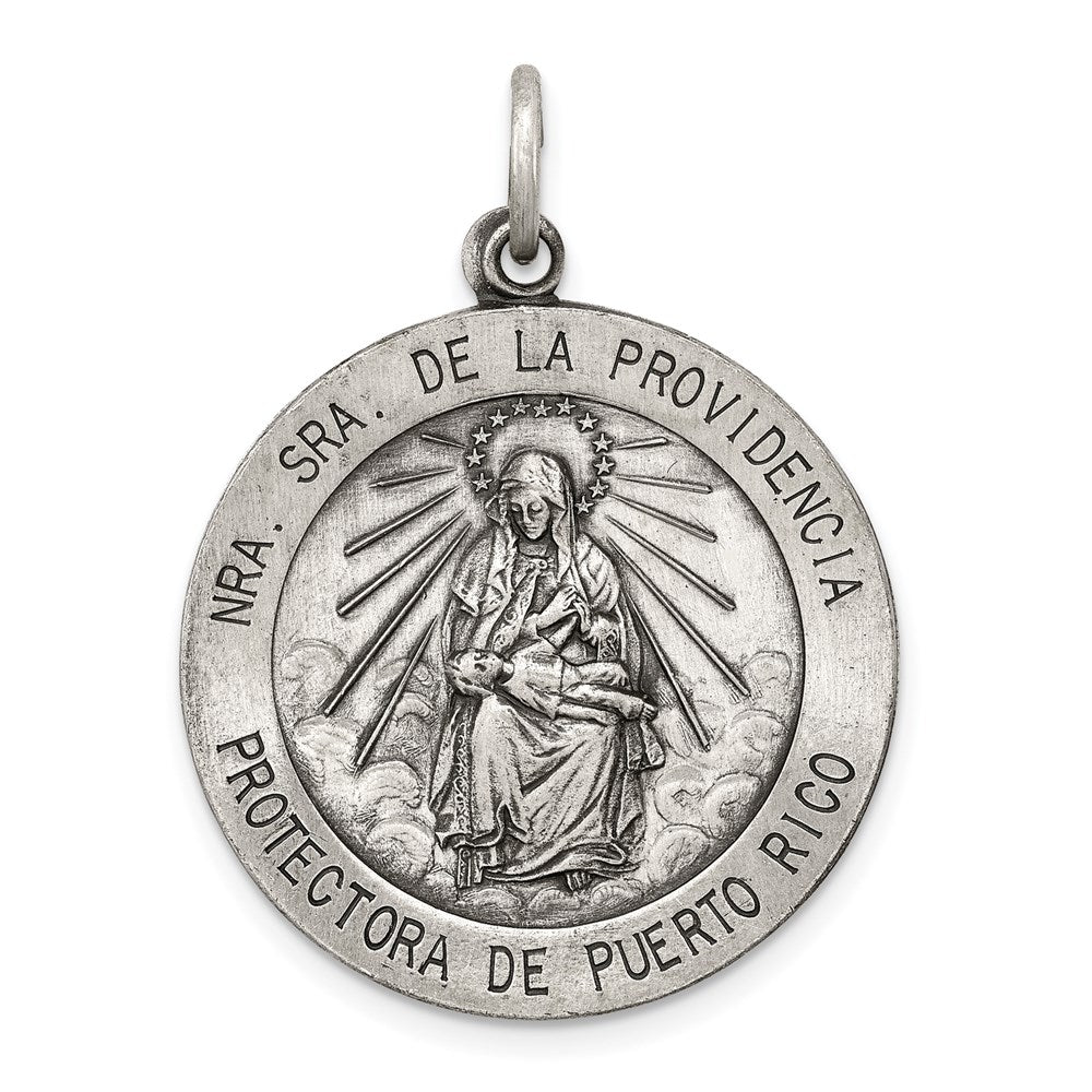 Sterling Silver Antiqued De La Providencia Medal - 3