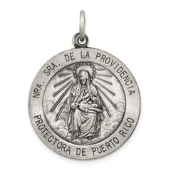 Sterling Silver Antiqued De La Providencia Medal - 3