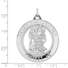Sterling Silver Rhodium-plated Saint Christopher Medal - 2