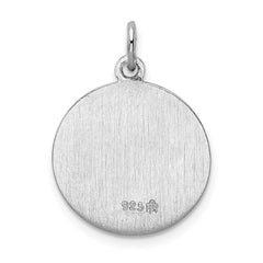 Sterling Silver Rhodium-plated Saint Christopher Medal - 6