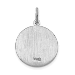 Sterling Silver Rhodium-plated Saint Christopher Medal - 11