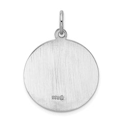 Sterling Silver Rhodium-plated Saint Christopher Medal - 12