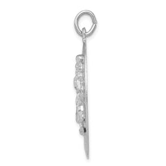Sterling Silver Rhodium-plated Saint Christopher Medal - 15