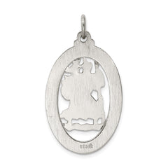 Sterling Silver Rhodium-plated Saint Christopher Medal - 15