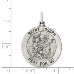 Sterling Silver Antiqued Saint Joseph Medal - 2