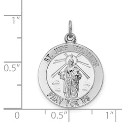 Sterling Silver Rhodium-plated Saint Jude Thaddeus Medal - 2