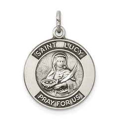 Sterling Silver Antiqued Saint Lucy Medal