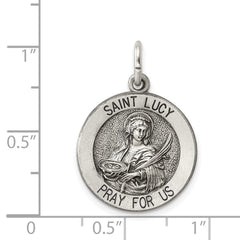 Sterling Silver Antiqued Saint Lucy Medal - 3