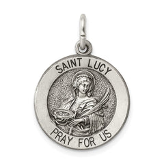 Sterling Silver Antiqued Saint Lucy Medal - 3