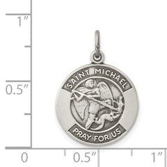 Sterling Silver Antiqued Saint Michael Medal - 5