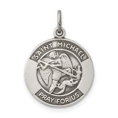 Sterling Silver Antiqued Saint Michael Medal - 5