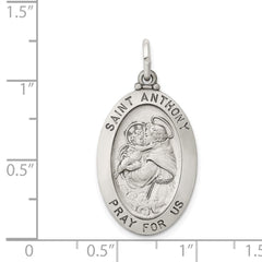 Sterling Silver Antiqued Saint Anthony Medal - 2