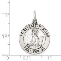 Sterling Silver Antiqued Saint Elizabeth Seton Medal - 2