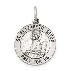 Sterling Silver Antiqued Saint Elizabeth Seton Medal - 2