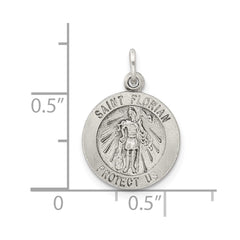 Sterling Silver Antiqued Saint Florian Medal - 3