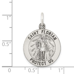 Sterling Silver Antiqued Saint Florian Medal - 6