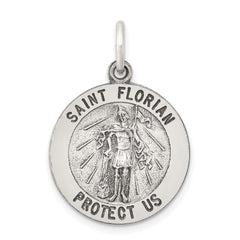 Sterling Silver Antiqued Saint Florian Medal - 6