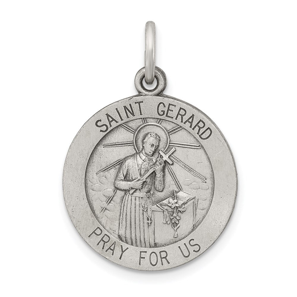 Sterling Silver Antiqued Saint Gerard Medal - 2