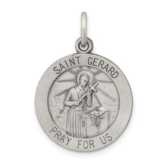 Sterling Silver Antiqued Saint Gerard Medal - 2