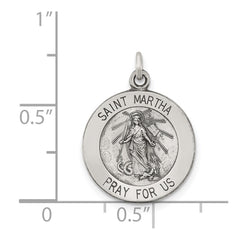 Sterling Silver Antiqued Saint Martha Medal - 2