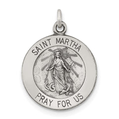 Sterling Silver Antiqued Saint Martha Medal - 2