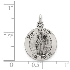 Sterling Silver Antiqued Saint Patrick Medal - 2