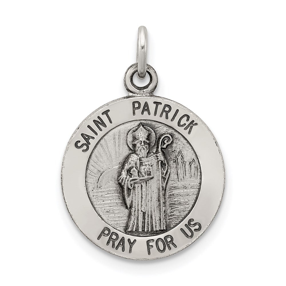 Sterling Silver Antiqued Saint Patrick Medal - 2