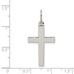 Sterling Silver Polished Cross Pendant - 21
