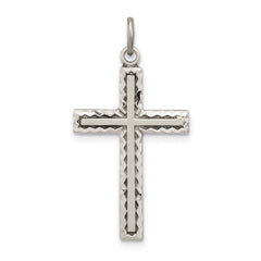 Sterling Silver Antiqued Cross Charm - 4