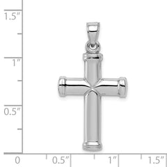 Sterling Silver Rhodium-plated Hollow Reversible Cross Pendant - 3