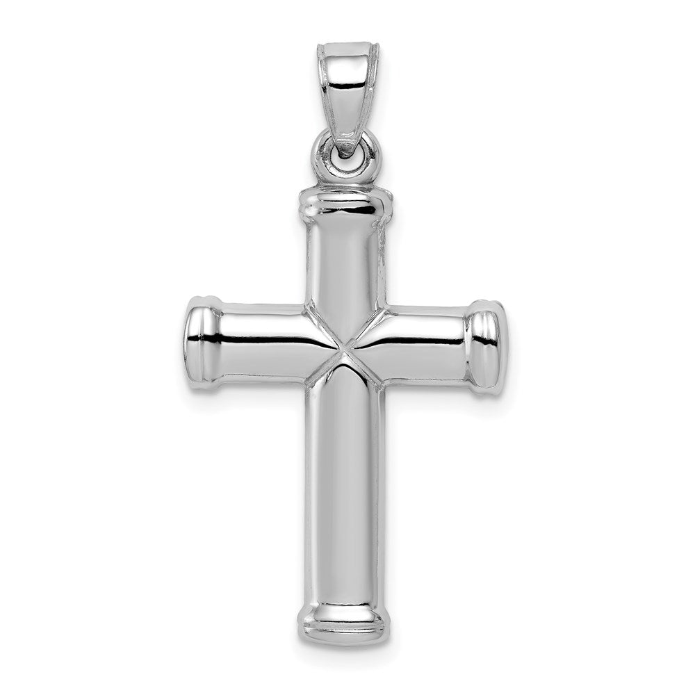 Sterling Silver Rhodium-plated Hollow Reversible Cross Pendant - 3