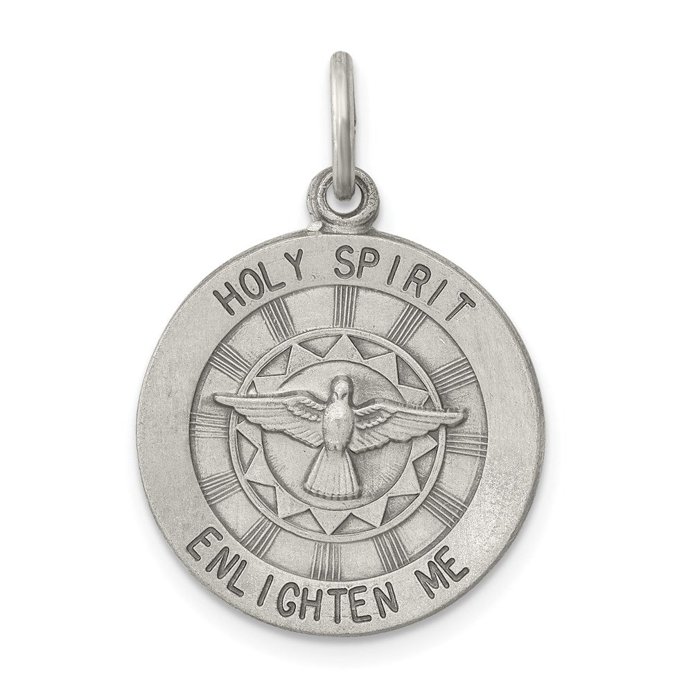 Sterling Silver Antiqued Holy Spirit Medal - 2