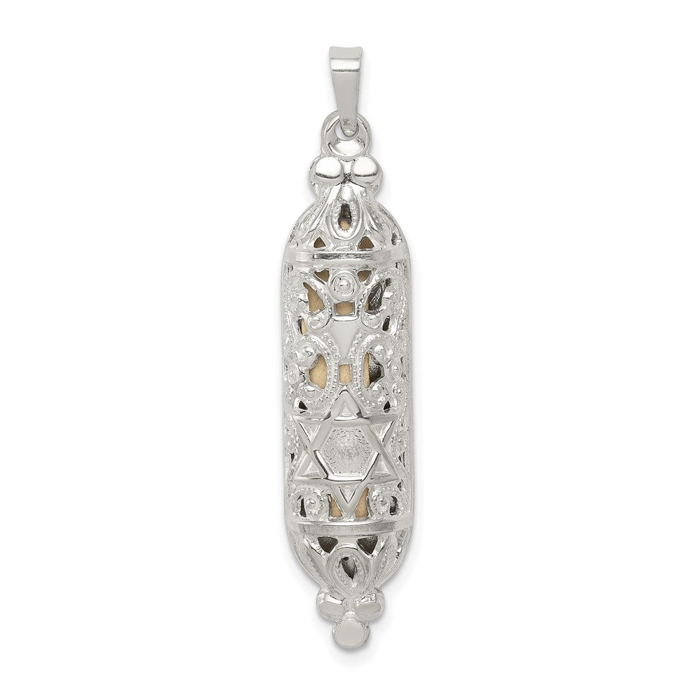Sterling Silver Fancy Mezuzah Pendant - 2