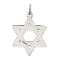 Sterling Silver Antiqued Star of David Charm - 4