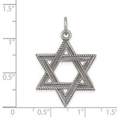 Sterling Silver Antiqued Star of David Charm - 4