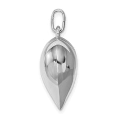 Sterling Silver Rhodium-plated Puffed Heart Pendant - 2