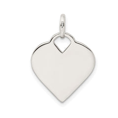 Sterling Silver Polished Heart Charm - 2