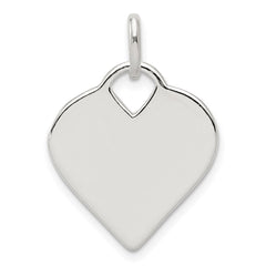 Sterling Silver Polished Heart Charm - 2