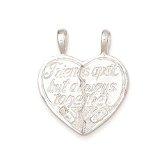 Sterling Silver Best Friend 2-piece break apart Heart Charm - 2