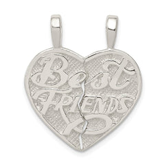 Sterling Silver Best Friend 2-piece break apart Heart Charm - 2