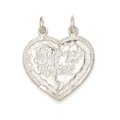 Sterling Silver Best Friend 2-piece break apart Heart Charm