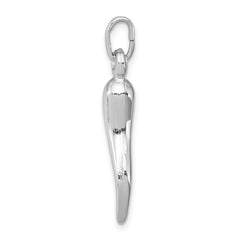 Sterling Silver Rhodium-plated Italian Horn Charm - 2