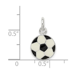 Sterling Silver Enameled Soccer Ball Charm - 3
