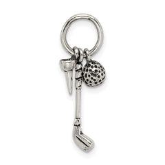 Sterling Silver Antiqued Golfer's Charm